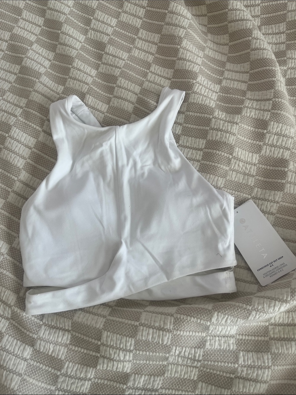 Athleta white crop top